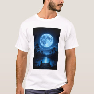 Hemelse Bosreflectie in Maanlicht Esthetiek T-shirt
