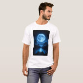 Hemelse Bosreflectie in Maanlicht Esthetiek T-shirt (Voorkant volledig)