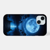 Hemelse Bosreflectie onder Maanlicht Esthetiek iPhone 15 Case (Achterkant horizontaal)