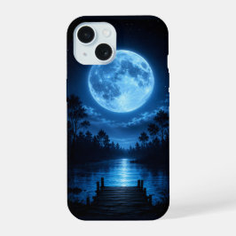 Hemelse Bosreflectie onder Maanlicht Esthetiek iPhone 15 Case