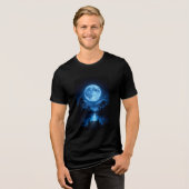 Hemelse Bosreflectie onder Maanlicht Esthetiek Tri-Blend Shirt (Voorkant volledig)