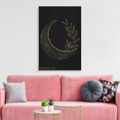 Hemelse Botanische Halve Maan Goud Canvas Wand Kun Afdruk (Insitu (Woonkamer))