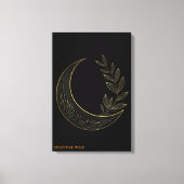 Hemelse Botanische Halve Maan Goud Canvas Wand Kun Afdruk (Voorkant)