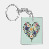 Hemelse Botanische Hart Sleutelhanger (Voorkant Links)