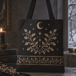 Hemelse Botanische Maan Gothische Kerstmis Tote Bag