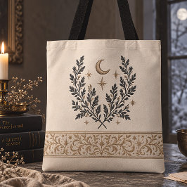 Hemelse Botanische Maan Vintage Kerstmis Tote Bag