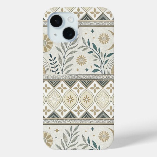 Hemelse Botanische Volkskunst Naadloos Patroon Case-Mate iPhone Case (Achterkant)