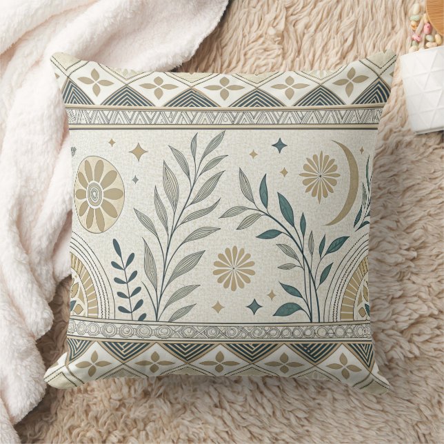 Hemelse Botanische Volkskunst Naadloos Patroon Kussen (Deken)