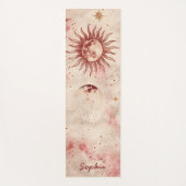 Hemelse Bourgogne Blush en Goud Custom Name Yogamat (Voorkant)