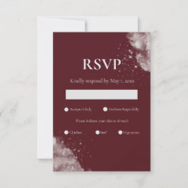 Hemelse Bourgogne Sterrenlicht RSVP-kaarten RSVP Kaartje