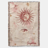 Hemelse Bourgondië en Goud Custom Name Deken (Voorkant Verticaal)