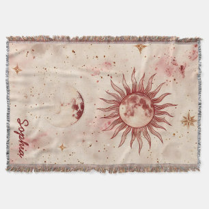 Hemelse Bourgondië en Goud Custom Name Deken