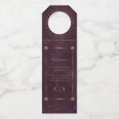 Hemelse Bourgondische gouden bruiloft fles hanger (Voorkant)