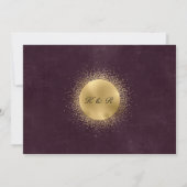 Hemelse Bourgondische gouden maan en sterren bruil Kaart (Achterkant)