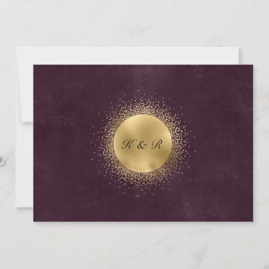 Hemelse Bourgondische gouden maan en sterren bruil Kaart (Achterkant)