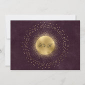 Hemelse Bourgondische gouden maan en sterren bruil Kaart (Achterkant)