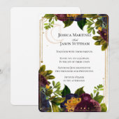 Hemelse Bourgondische juweeltoon bruiloft Kaart (Voorkant / Achterkant)