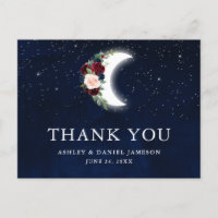 Hemelse bruiloft Bloemen Maan Sterren Dank u