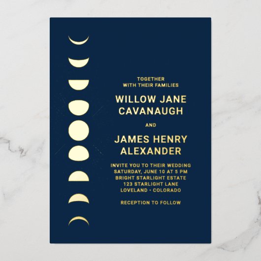 Hemelse bruiloft folie uitnodiging (Voorkant)