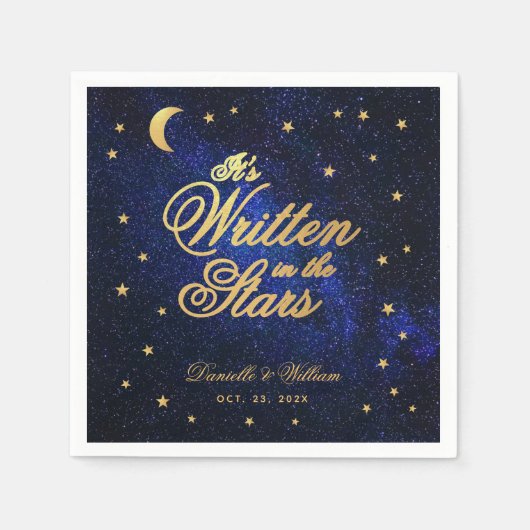 Hemelse bruiloft geschreven in The Stars Blue & Go Servet (Voorkant)