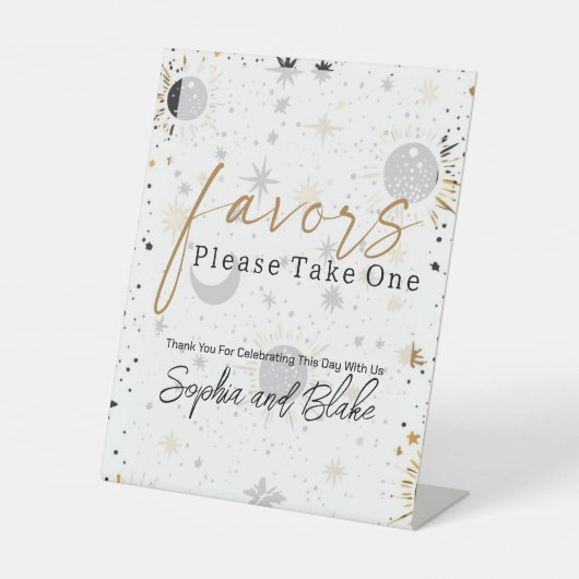 Hemelse bruiloft gunsten voetstuk teken reclamebord met voetstuk (Voorkant)