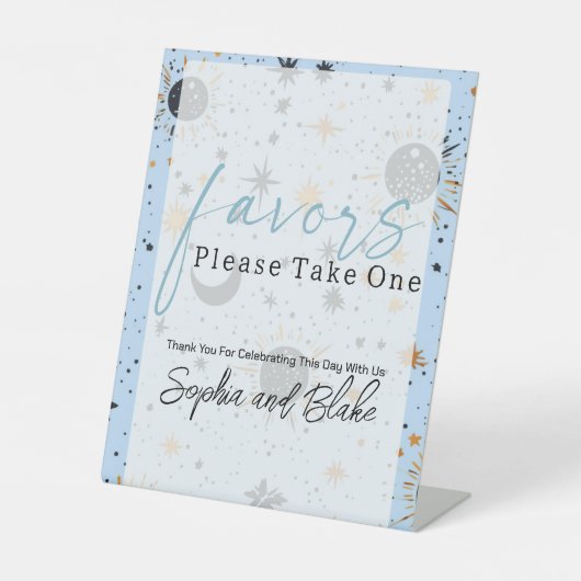 Hemelse bruiloft gunsten voetstuk teken reclamebord met voetstuk (Voorkant)