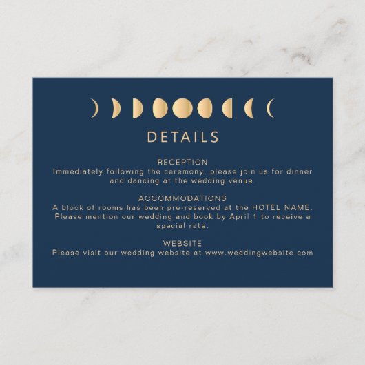 Hemelse bruiloft informatiekaartje (Voorkant)