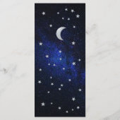 Hemelse bruiloft Menu Maan en sterren Kalligrafie (Achterkant)