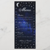 Hemelse bruiloft Menu Maan en sterren Kalligrafie (Voorkant)