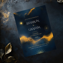 Hemelse bruiloft - Midnight Blue Sterrennacht Kaart