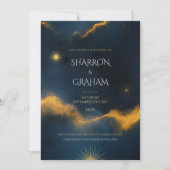 Hemelse bruiloft - Midnight Blue Sterrennacht Kaart (Voorkant)