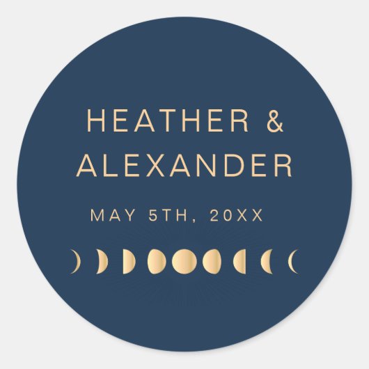 Hemelse bruiloft ronde sticker (Voorkant)