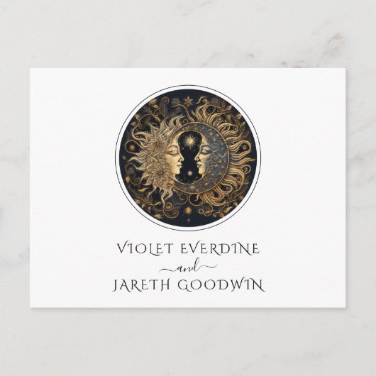 Hemelse bruiloft RSVP Briefkaart (Voorkant)