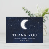 Hemelse bruiloft Sky Moon sterren Bedankkaart (Staand voorkant)