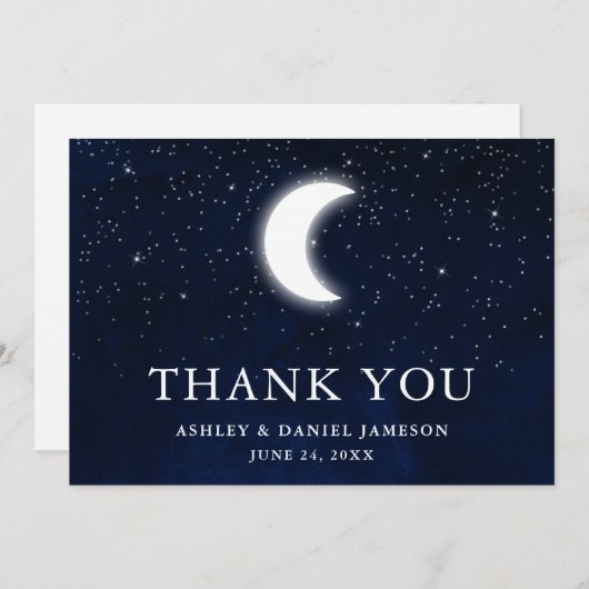 Hemelse bruiloft Sky Moon sterren Bedankkaart (Voorkant / Achterkant)