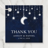 Hemelse bruiloft Sky Moon Sterren Lichten Bedankjes Labels (Voorkant)