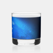 Hemelse bruiloft Volle Blauwe Maan & Sterren Midde Whisky Glas (Achterkant)