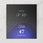 Hemelse bruiloft Volle Maan & Sterren Midnight bla Plaatskaartje (Buitenkant ongevouwen)