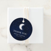 Hemelse bruiloft Waterverf Blue Sky Moon Stars Bedankjes Labels (In situ)