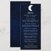 Hemelse bruiloft Waterverf Moon Stars Menu (Voorkant / Achterkant)