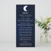 Hemelse bruiloft Waterverf Moon Stars Menu (Staand voorkant)