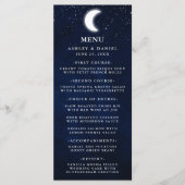 Hemelse bruiloft Waterverf Moon Stars Menu (Voorkant)