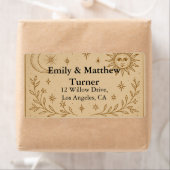 Hemelse bruiloft zon en maan ontwerp etiket (Insitu)