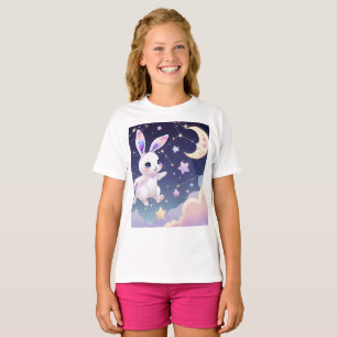 Hemelse Bunny T-Shirt – Kawaii Pastel Ster Hoppe