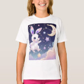 Hemelse Bunny T-Shirt – Kawaii Pastel Ster Hoppe (Voorkant)