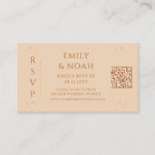 Hemelse Champagne Goud Budget QR Code RSVP Foto Informatiekaartje (Voorkant)