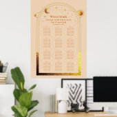 Hemelse Champagne Gouden Zon Maan Sterren Huwelijk Poster (Thuiskantoor)
