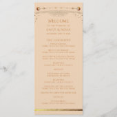 Hemelse Champagne Gouden Zon Maan Sterren Huwelijk Programmakaart (Voorkant)