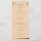 Hemelse Champagne Gouden Zon Maan Sterren Huwelijk Programmakaart (Achterkant)