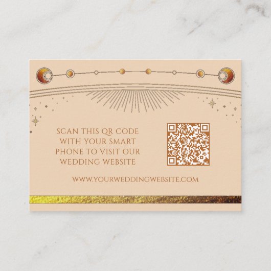 Hemelse Champagne Trouwwebsite RSVP QR Code Informatiekaartje (Achterkant)